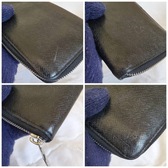 SOLD***Authentic LOUIS VUITTON Ardoise Taiga Zippy Vertical… - Picture 6 of 10